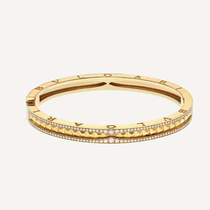DIANA ZERO 1 SPIRAL AND PAVED DIAMOND GOLD BRACELET