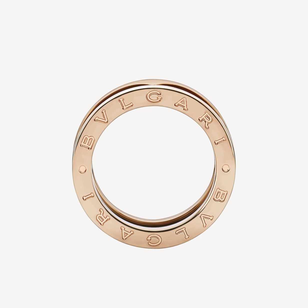 DIANA ZERO 1 TWO-BAND LOOPS AND BLACK CERAMIC PINK GOLD RING