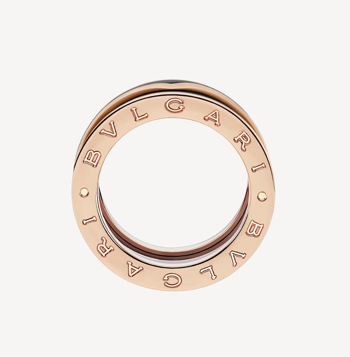 DIANA ZERO 1 TWO-BAND WITH MATTE BLACK CERAMIC PINK GOLD RING