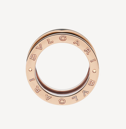DIANA ZERO 1 TWO-BAND WITH MATTE BLACK CERAMIC PINK GOLD RING