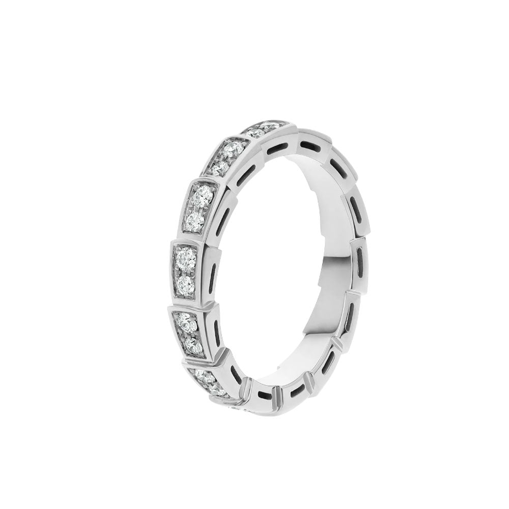 DIANA SERPENTI RING SILVER DIAMOND PAVED 3MM