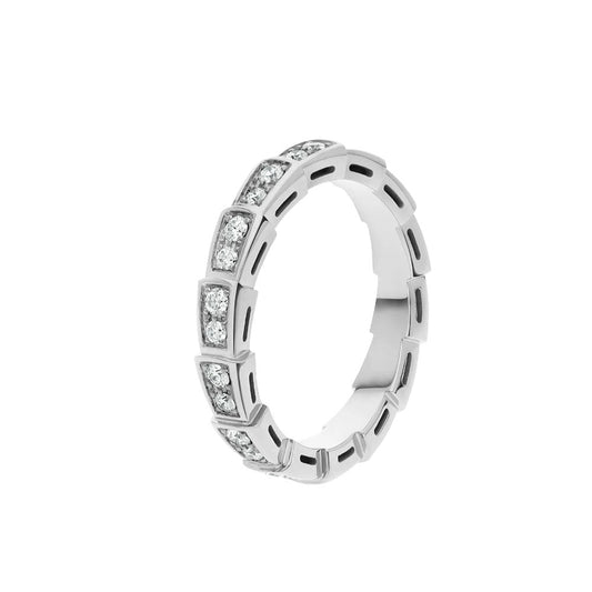 DIANA SERPENTI RING SILVER DIAMOND PAVED 3MM