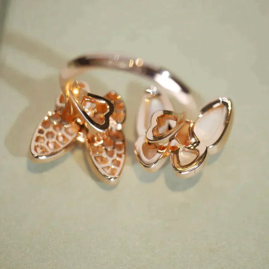 DIANA TWIN BUTTERFLY DIAMOND MOP RING