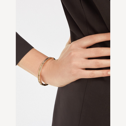 DIANA ZERO 1 SPIRAL AND PAVED DIAMOND GOLD BRACELET