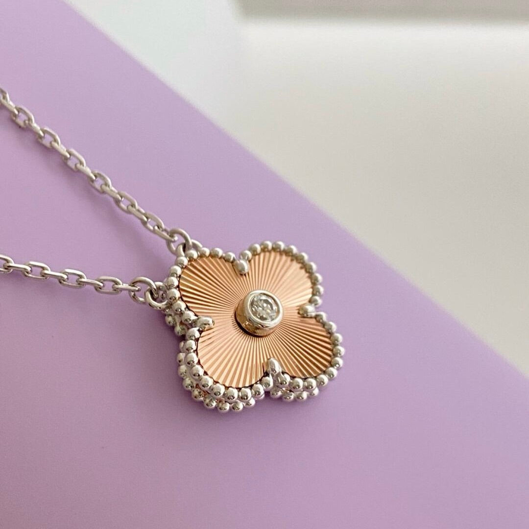 DIANA  2024 SPECIAL EDITION CLOVER 15MM DIAMOND LASER NECKLACE CHRISTMAS