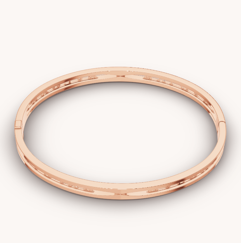 DIANA ZERO 1 SPIRAL LOGO PINK GOLD BRACELET