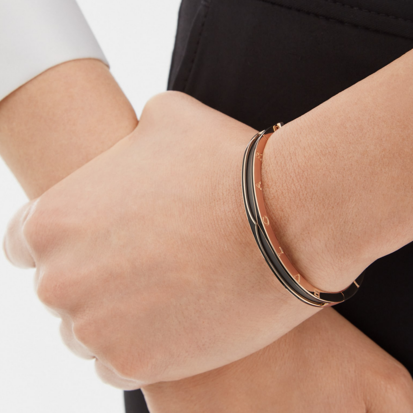 DIANA ZERO 1 PINK GOLD WITH MATTE BLACK CERAMIC BRACELET