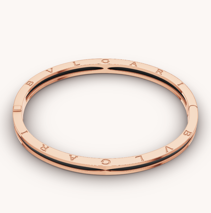DIANA ZERO 1 PINK GOLD WITH BLACK CERAMIC BRACELET