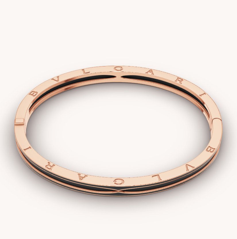 DIANA ZERO 1 PINK GOLD WITH MATTE BLACK CERAMIC BRACELET