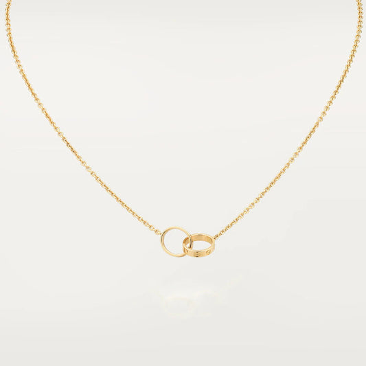 DIANA LOVE NECKLACE DOUBLE RING GOLD