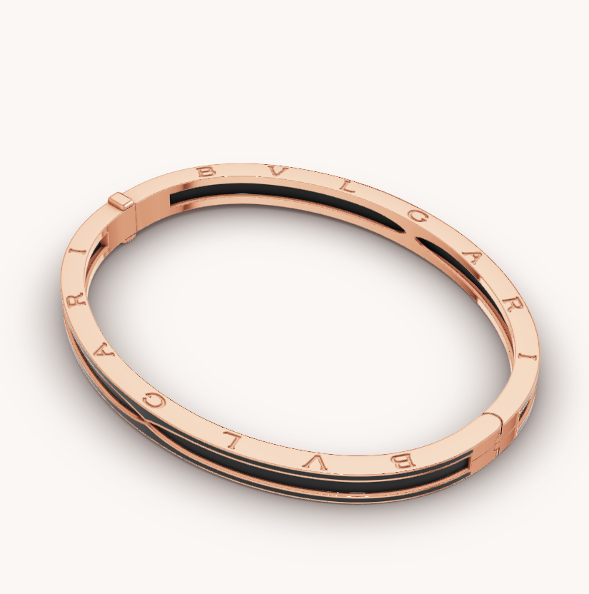 DIANA ZERO 1 PINK GOLD WITH MATTE BLACK CERAMIC BRACELET