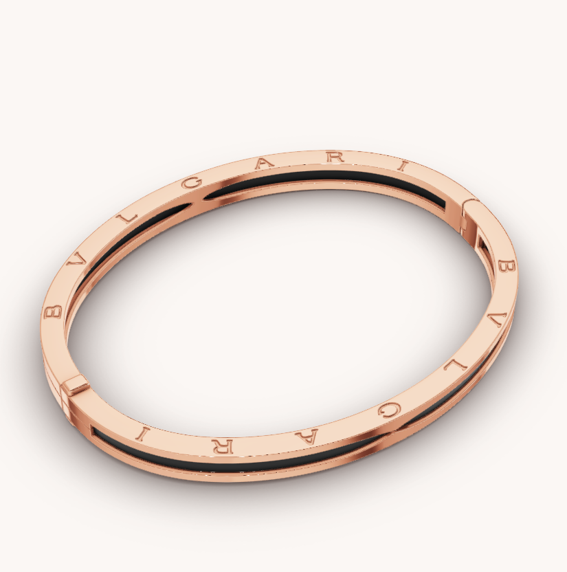 DIANA ZERO 1 PINK GOLD WITH BLACK CERAMIC BRACELET