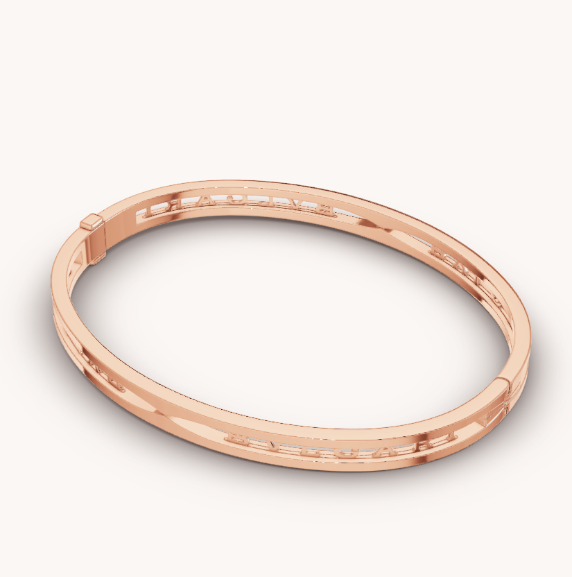 DIANA ZERO 1 SPIRAL LOGO PINK GOLD BRACELET