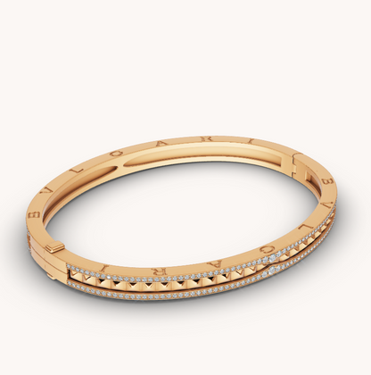 DIANA ZERO 1 SPIRAL AND PAVED DIAMOND GOLD BRACELET