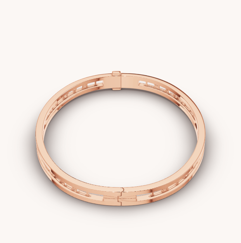 DIANA ZERO 1 SPIRAL LOGO PINK GOLD BRACELET
