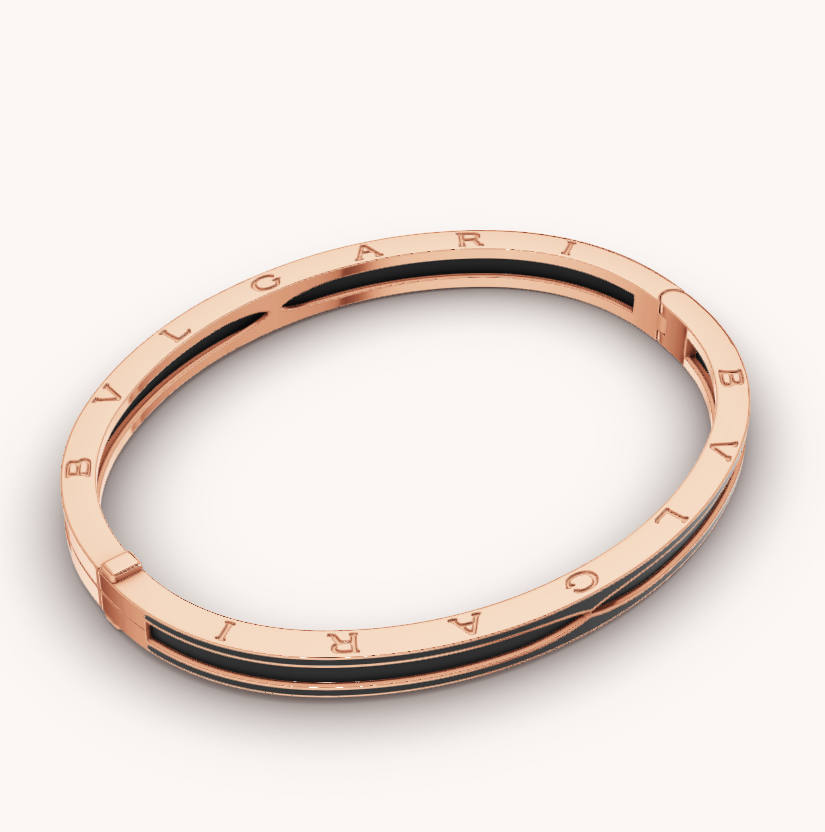DIANA ZERO 1 PINK GOLD WITH MATTE BLACK CERAMIC BRACELET