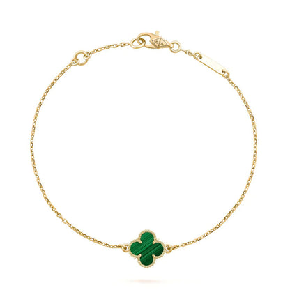 DIANA CLOVER BRACELET MALACHITE 1 MOTIF