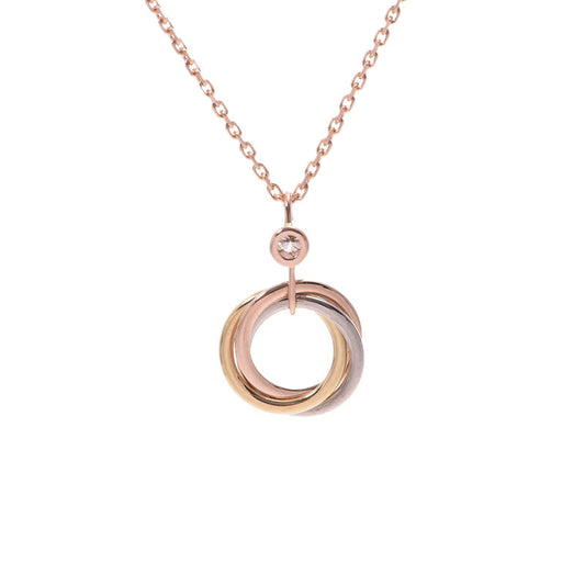 DIANA TRINITY SILVER GOLD PINK GOLD NECKLACE