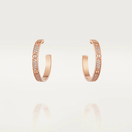 DIANA LOVE DIAMOND PINK GOLD HOOP EARRINGS