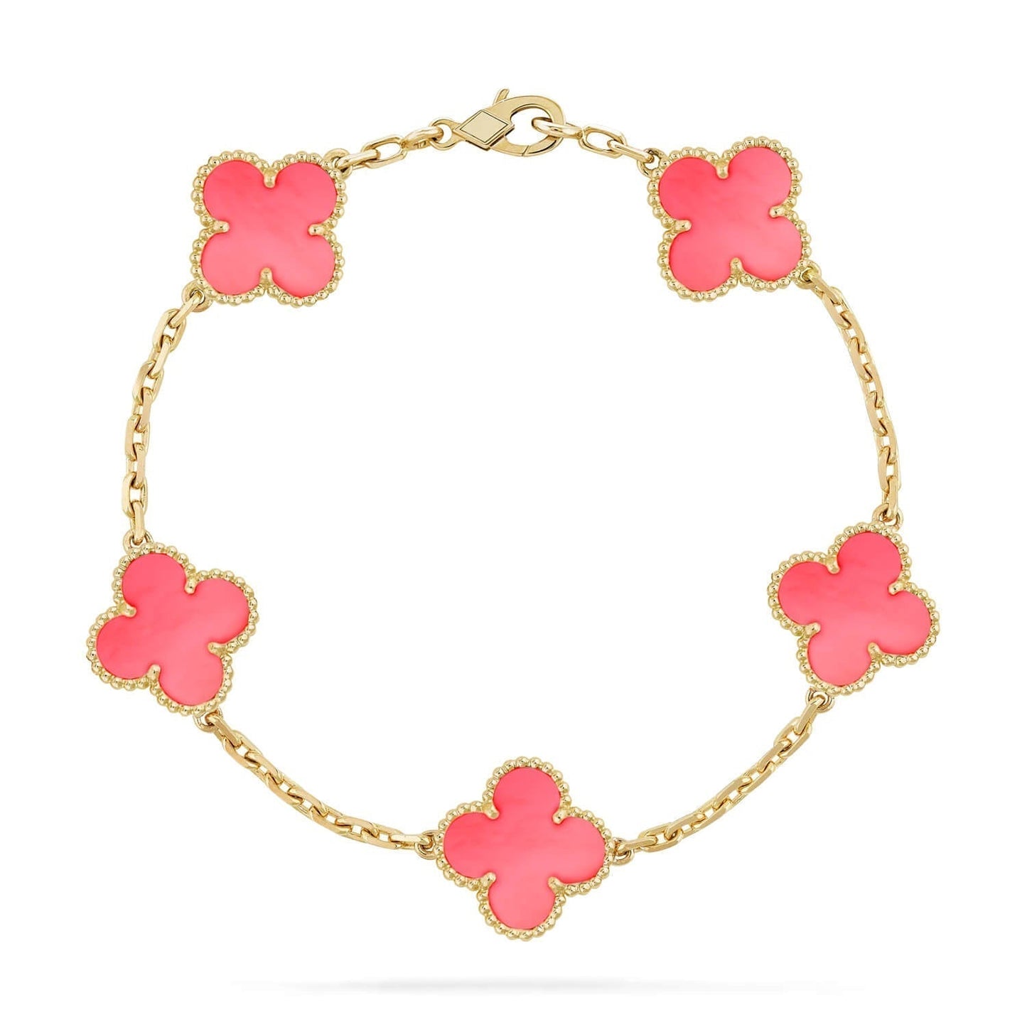 DIANA CLOVER 5 PINK MOP BRACELET