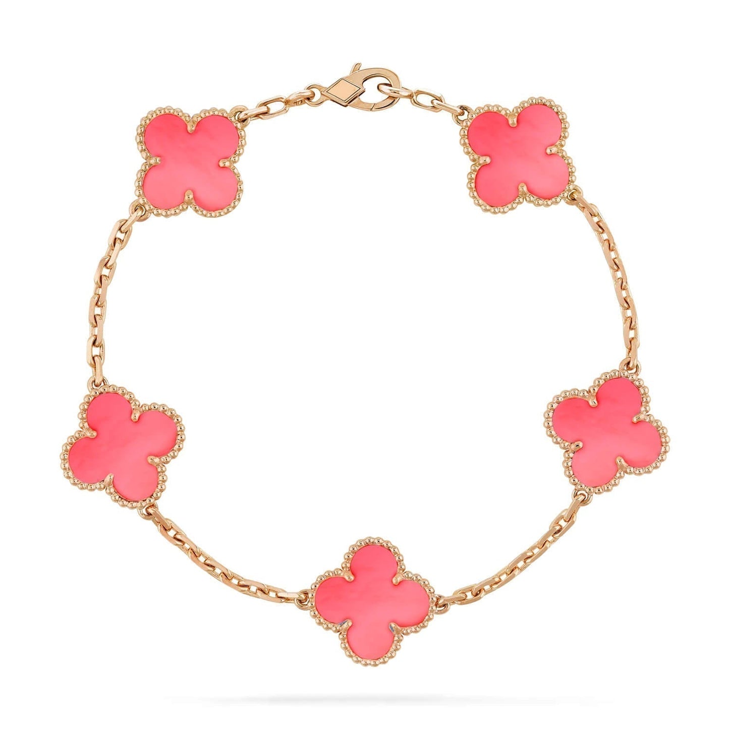 DIANA CLOVER 5 PINK MOP BRACELET