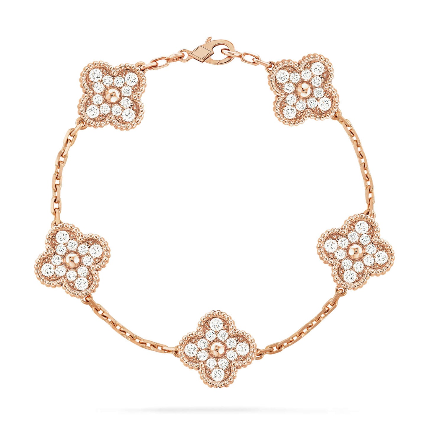 DIANA CLOVER 5 MOTIFS  FULL DIAMOND BRACELET