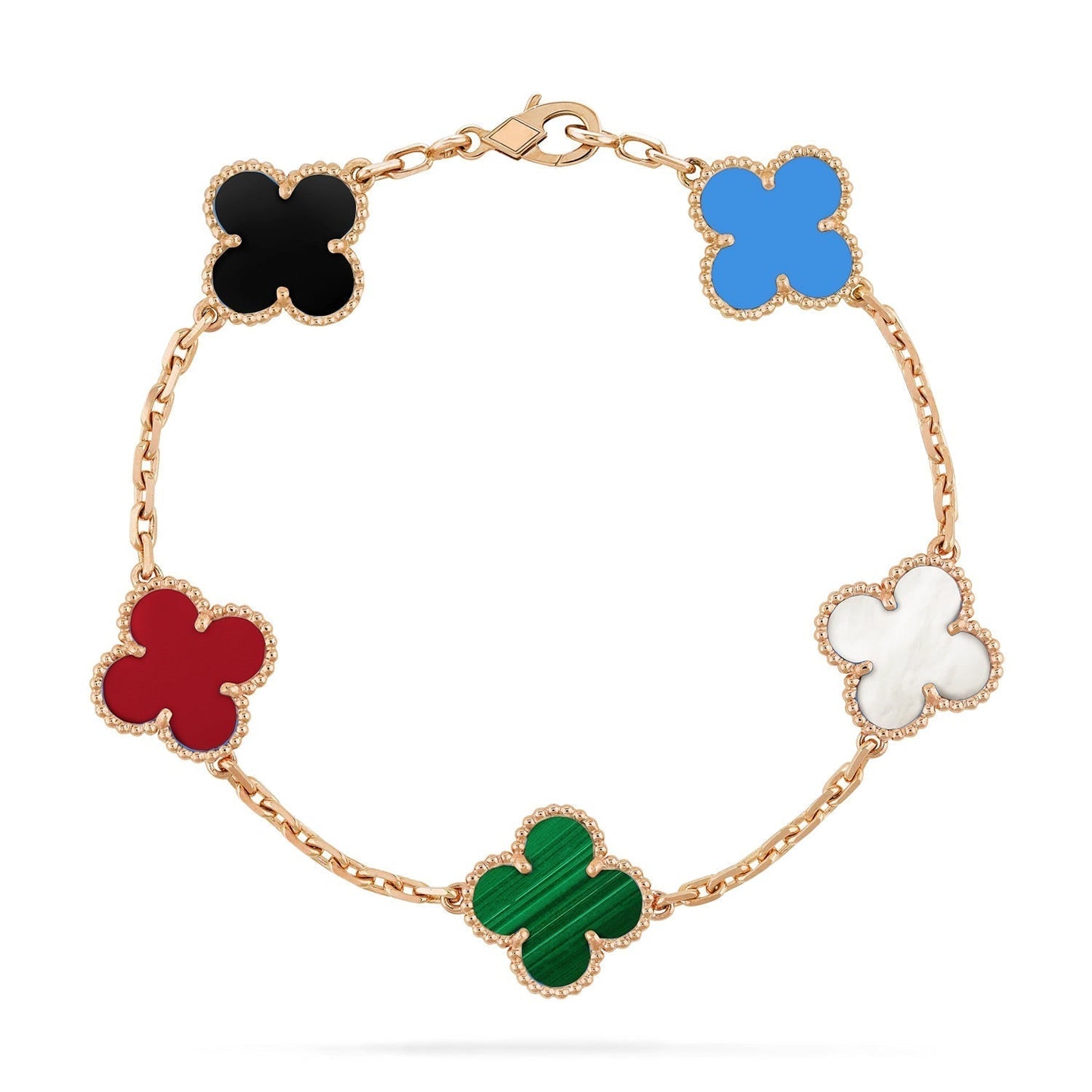 DIANA CLOVER 5 MOTIFS MULTICOLOR  BRACELET