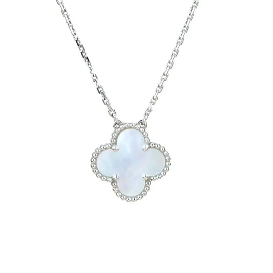 DIANA CLOVER  15MM WHITE MOTHER-OF-PEARL SILVER