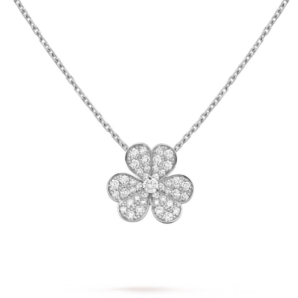 DIANA CLOVER DIAMOND NECKLACE SILVER