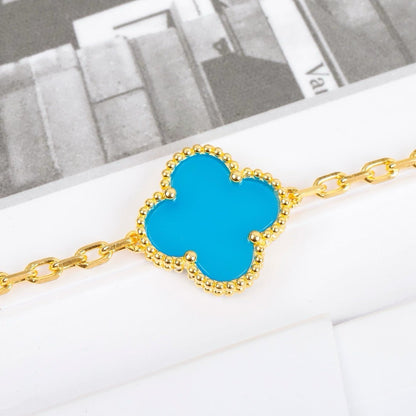 DIANA CLOVER 5 MOTIFS TURQUOISE BRACELET