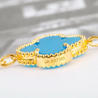 DIANA CLOVER 5 MOTIFS TURQUOISE BRACELET