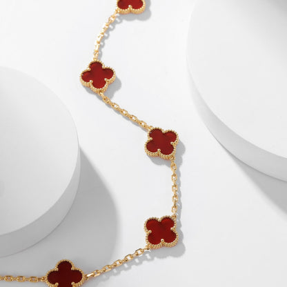 DIANA CLOVER 10 MOTIFS CARNELIAN NECKLACE