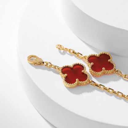 DIANA CLOVER 10 MOTIFS CARNELIAN NECKLACE