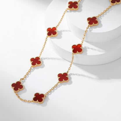 DIANA CLOVER 10 MOTIFS CARNELIAN NECKLACE