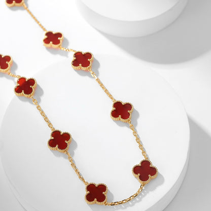 DIANA CLOVER 10 MOTIFS CARNELIAN NECKLACE
