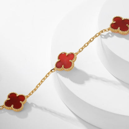 DIANA CLOVER 10 MOTIFS CARNELIAN NECKLACE