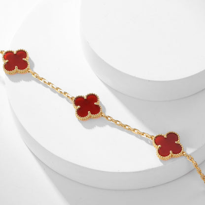 DIANA CLOVER 10 MOTIFS CARNELIAN NECKLACE