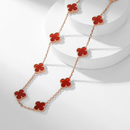 DIANA CLOVER 10 MOTIFS CARNELIAN NECKLACE