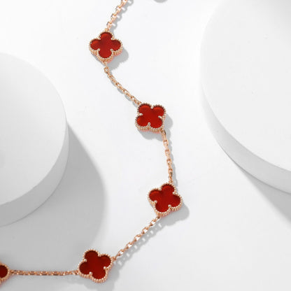 DIANA CLOVER 10 MOTIFS CARNELIAN NECKLACE