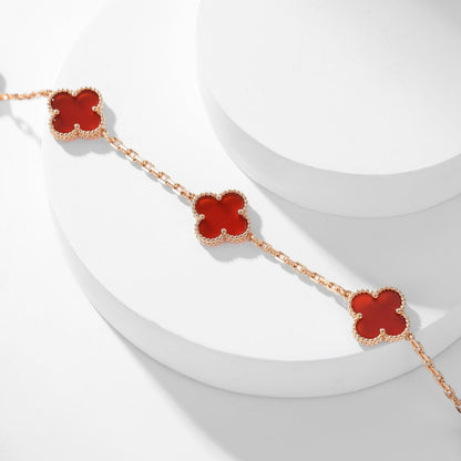 DIANA CLOVER 10 MOTIFS CARNELIAN NECKLACE