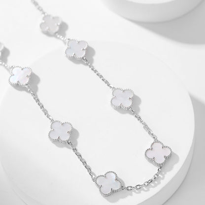 DIANA CLOVER 10 MOTIFS WHITE MOTHER OF PEARL NECKLACE
