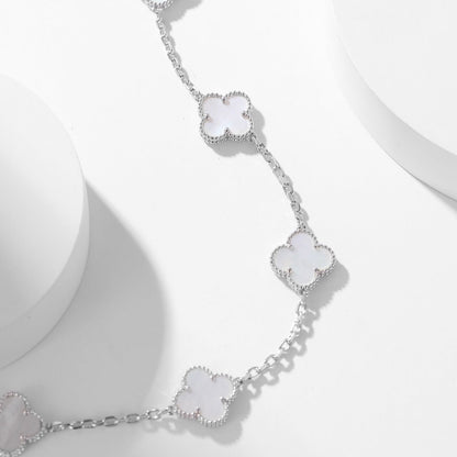 DIANA CLOVER 10 MOTIFS WHITE MOTHER OF PEARL NECKLACE