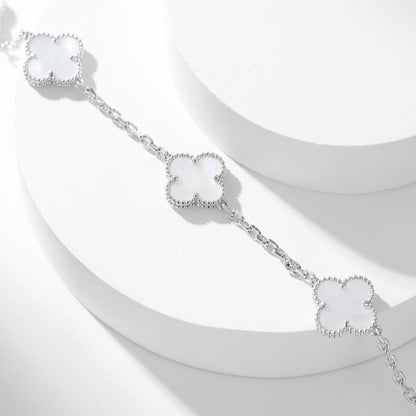 DIANA CLOVER 10 MOTIFS WHITE MOTHER OF PEARL NECKLACE