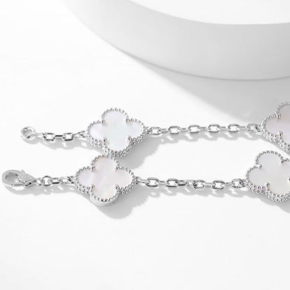 DIANA CLOVER 10 MOTIFS WHITE MOTHER OF PEARL NECKLACE