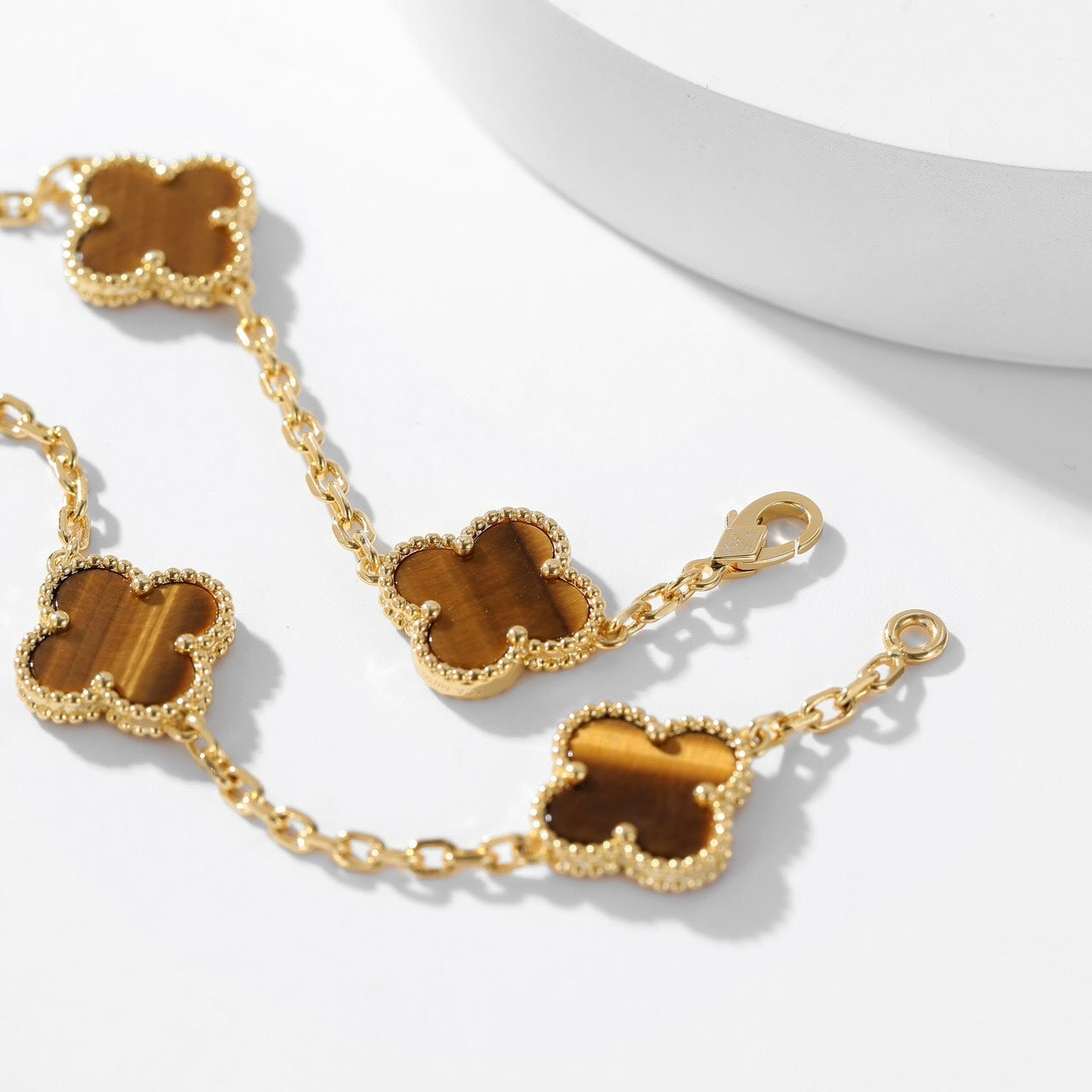 DIANA CLOVER 10 MOTIFS TIGER EYE NECKLACE