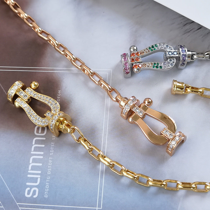 DIANA FORCE LARGE HORSESHOE CLASP  METAL BRACELET