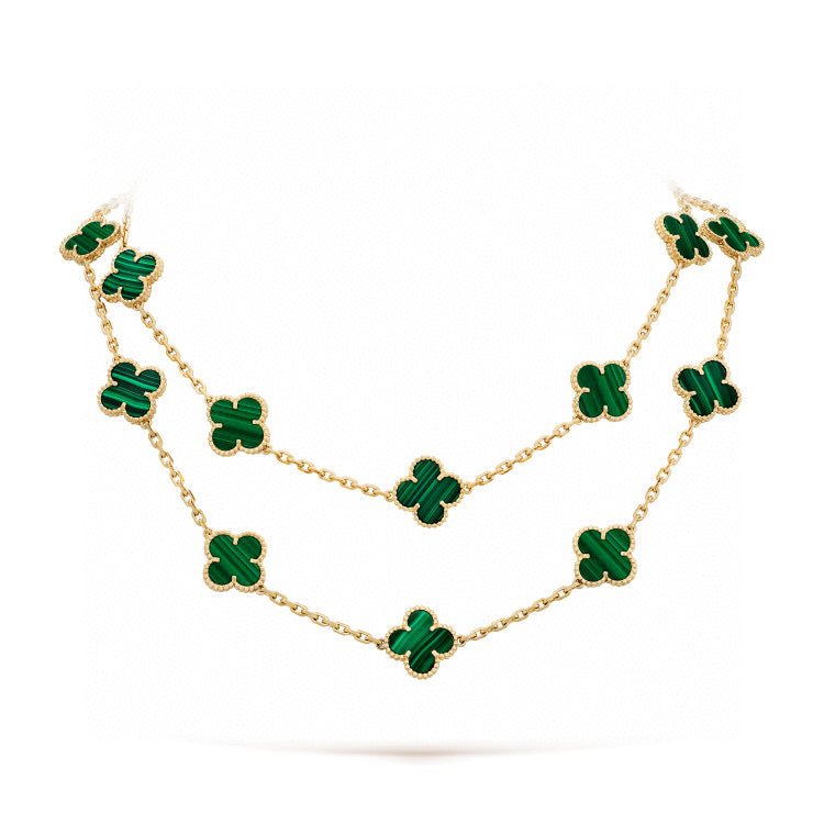 DIANA CLOVER 20 MOTIFS MALACHITE GOLD