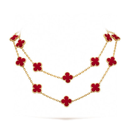 DIANA CLOVER 20 MOTIFS CARNELIAN NECKLACE