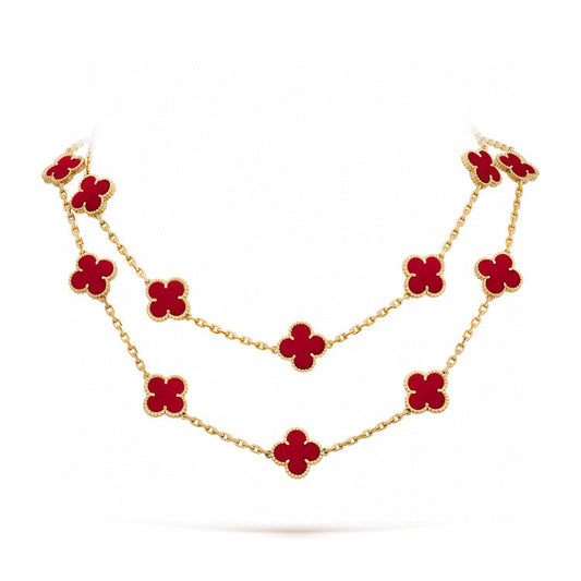 DIANA CLOVER 20 MOTIFS CARNELIAN NECKLACE