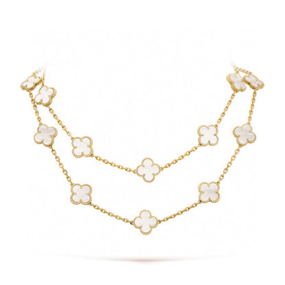 DIANA CLOVER 20 MOTIFS WHITE MOP NECKLACE